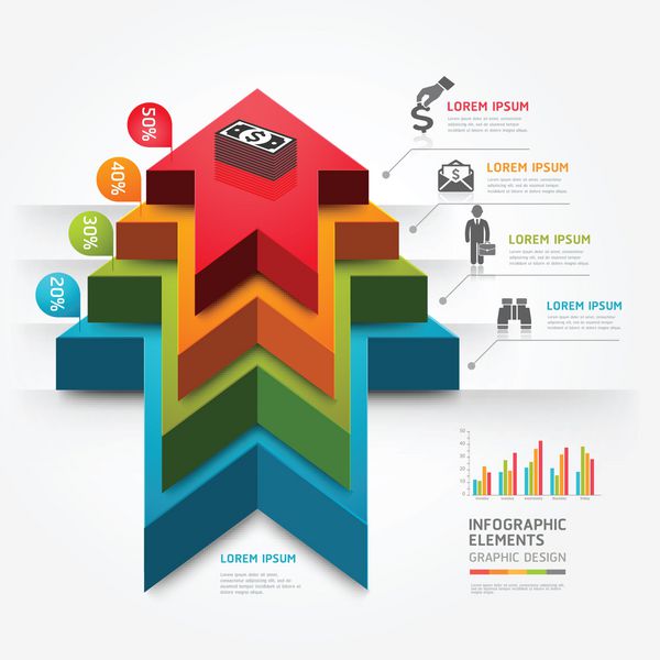 کسب و کار نمودار پلکان پیکان سه بعدی پله بالا وکتور می تواند برای طرح گردش کار بنر گزینه های شماره گزینه های افزایش سرعت طراحی وب اینفوگرافیک استفاده شود
