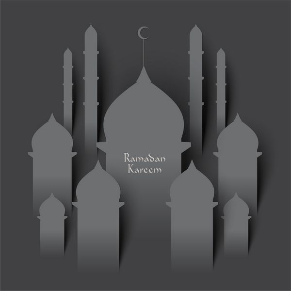 وکتور مسجد کاغذی سه بعدی ترجمه رمضان کریم - سخاوتمندی شما را در ماه مبارک برکت دهد