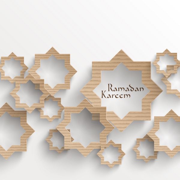 وکتور گرافیک مقوایی مسلمان سه بعدی ترجمه رمضان کریم - سخاوتمندی شما را در ماه مبارک برکت دهد