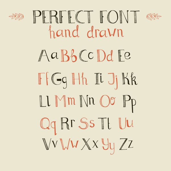 الفبای دستی زیبا ساخته شده در وکتور ABC برای طراحی شما آسان برای استفاده و ویرایش حروف