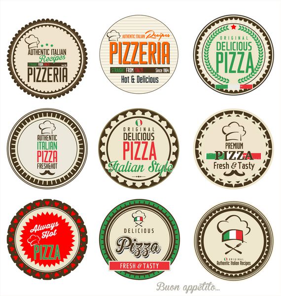 مجموعه لیبل های پیتزا