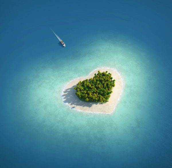 جزیره بهشتی به شکل قلب