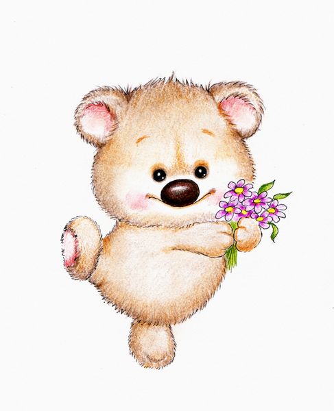 خرس عروسکی خنده دار با گل