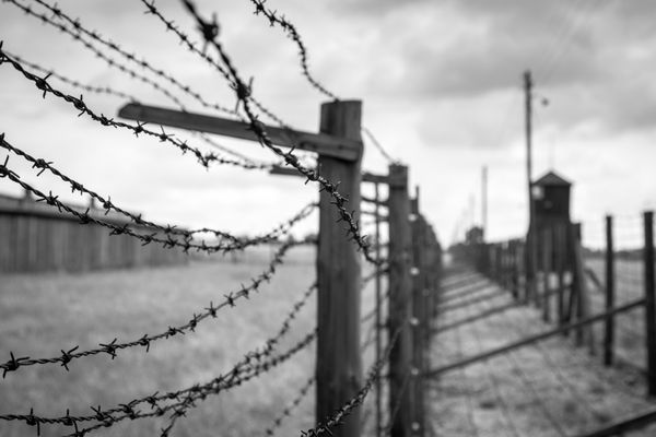 مایدانک لوبلین - 13 ژوئیه اردوگاه کار اجباری مایدانک در حومه لوبلین در 13 ژوئیه 2013 در لهستان بیش از 79000 نفر در Majdanek در طول 34 ماه وجود آن کشته شدند