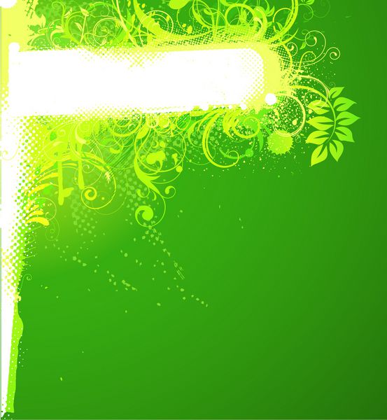 وکتور از پس‌زمینه آینده‌نگر گرانج فانکی سبز با بنر تزئینی گلدار براق