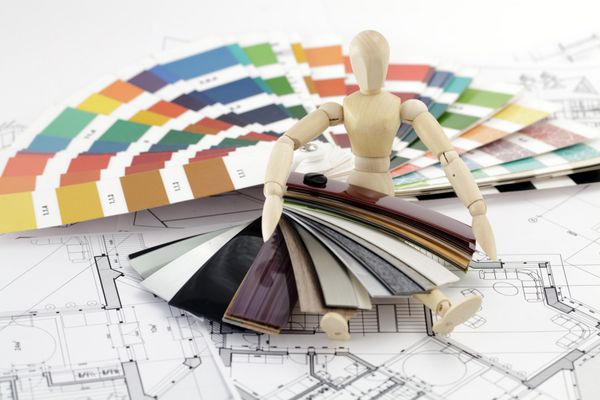مرد چوبی پالت رنگی طرح برای کارهای داخلی نمونه های پلاستیک پی وی سی برای مبلمان و نقشه های معماری خانه ها