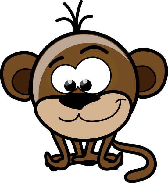 میمون ناز کارتونی وکتور