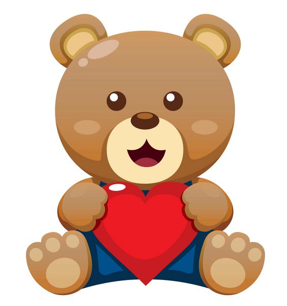 تصویر خرس عروسکی با قلب وکتور