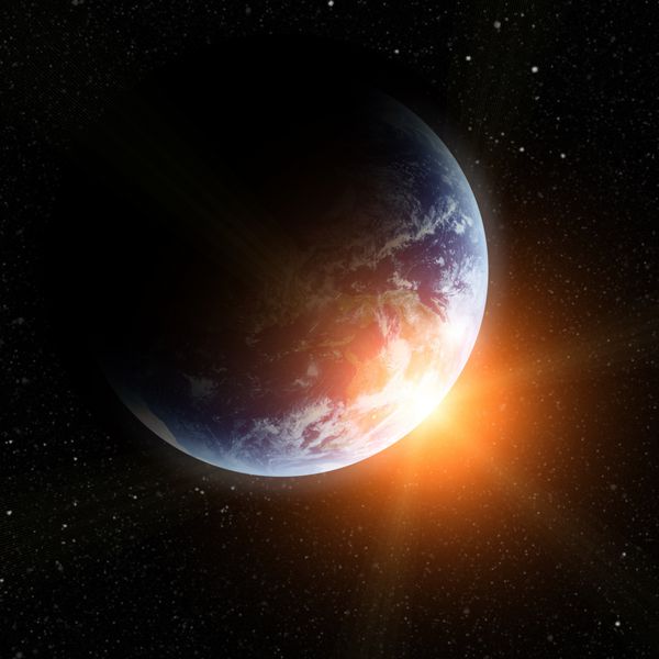 سیاره واقعی زمین در فضا عناصر این تصویر توسط ناسا ارائه شده است