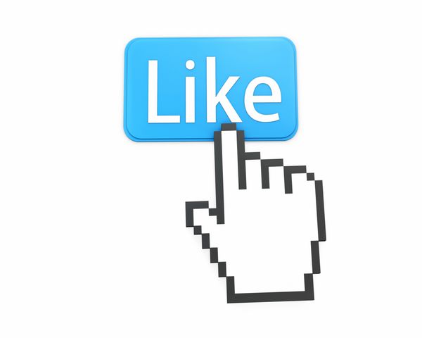 نشانگر ماوس به شکل دست انگشت شست مانند مرد به بالا اشتراک گذاری فیس بوک اشتراک گذاری خوب رسانه های اجتماعی تصویر نماد نماد سه بعدی دکمه