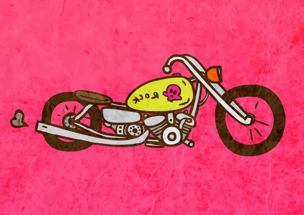 موتور سیکلت هلی کوپتر وکتور با دست زیبا پس زمینه بافت کاغذی قدیمی