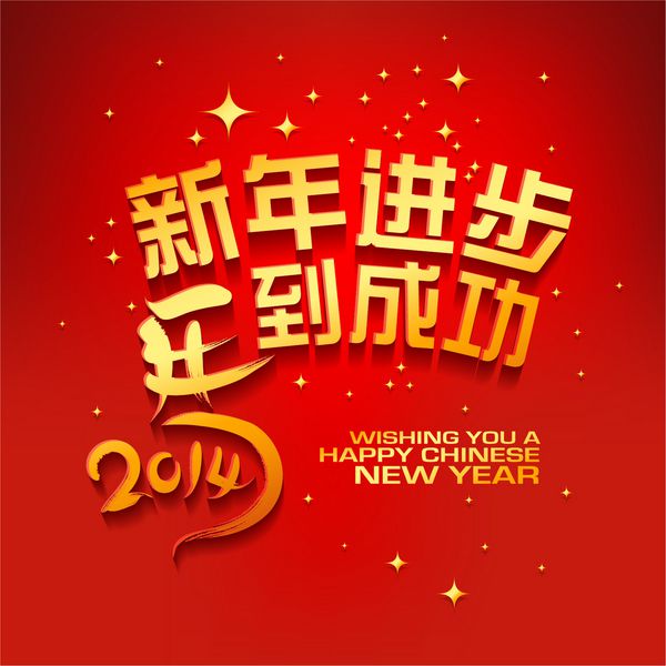 طراحی سال نو چینی سرصفحه نویسه چینی Xin Nian Jin Bu Ma Dau Chen Gong - پیشرفت در سال جدید موفقیت در همه چیز