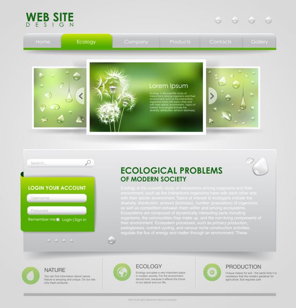 طراحی سایت پس زمینه اکولوژی