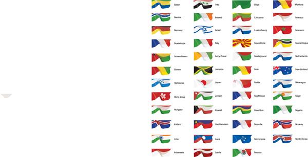 وکتور از پرچم های جهان - حروف G تا N