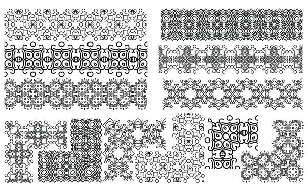 مجموعه ای از خط بدون درز حاشیه ها عناصر طراحی انتزاعی - قاب های الگو وکتور