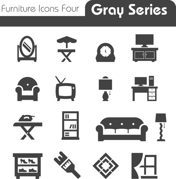 Furniture Icons خاکستری سری چهار