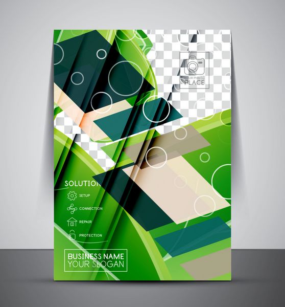 الگوی چاپ شرکتی CMYK A4 تجاری طراحی سبز