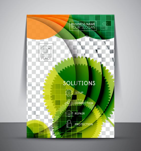 الگوی چاپ شرکتی CMYK A4 تجاری طراحی سبز