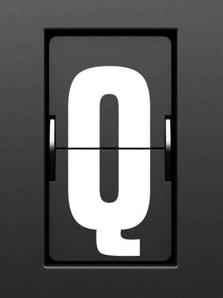 حرف Q از الفبای تابلوی امتیاز مکانیکی