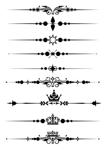 تقسیم کننده های تزئینی مجموعه وکتور خطوط قانون زینتی خوشنویسی قدیمی