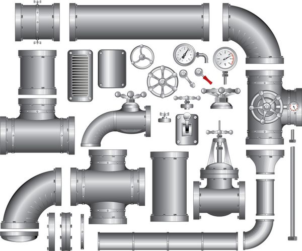 مجموعه وکتور از قطعات ساختمانی دقیق لوله ها اتصالات شیر دروازه شیر آب الیاف تصاویر مشابه را در گالری من ببینید