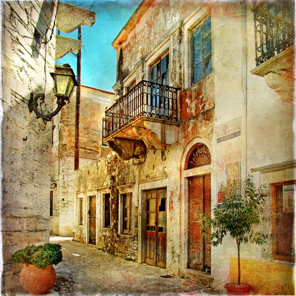 خیابان های تصویری قدیمی یونان - عکس هنری