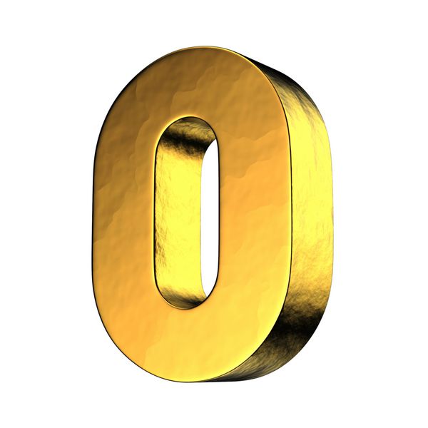 شماره 0 از الفبای جامد طلایی یک مسیر قطع وجود دارد