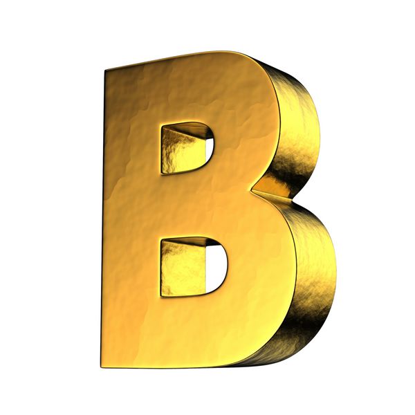 حرف B از الفبای جامد طلایی یک مسیر قطع وجود دارد