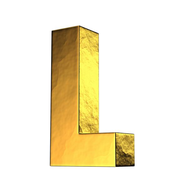 حرف L از الفبای جامد طلایی یک مسیر قطع وجود دارد