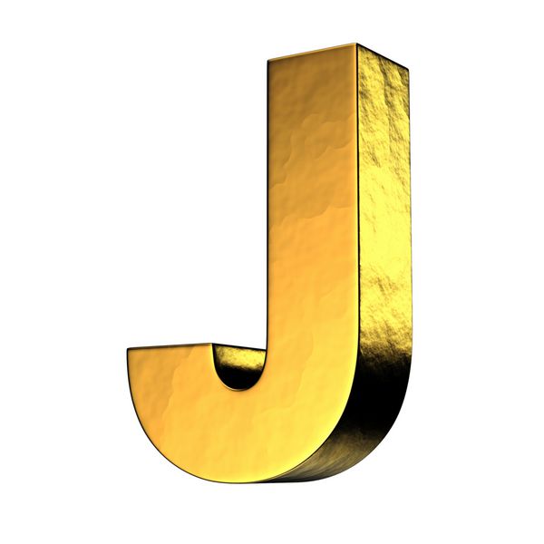 حرف J از الفبای جامد طلایی یک مسیر قطع وجود دارد