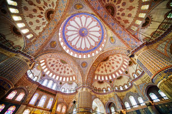 مسجد آبی ترکی سلطان احمد کامی معماری داخلی در استانبول ترکیه