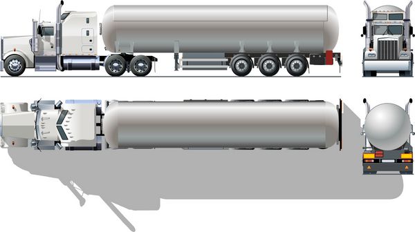 وکتور تانکر نیمه رستاک با جزئیات بالا