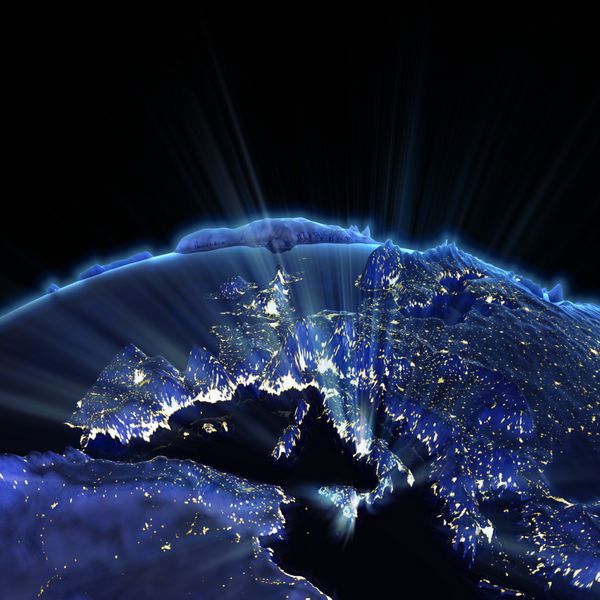 اروپا چراغ های شهر را پرتو می کند نقشه زمین از ناسا