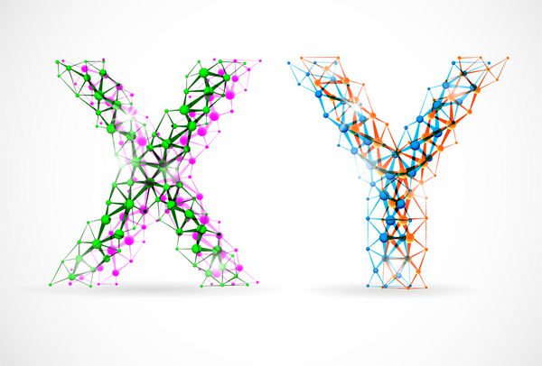 تصویری انتزاعی از کروموزوم های x و y