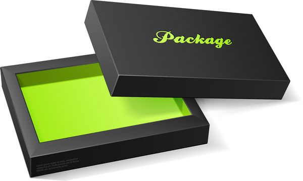 جعبه باز آب نبات مدرن سه بعدی مشکی و سبز