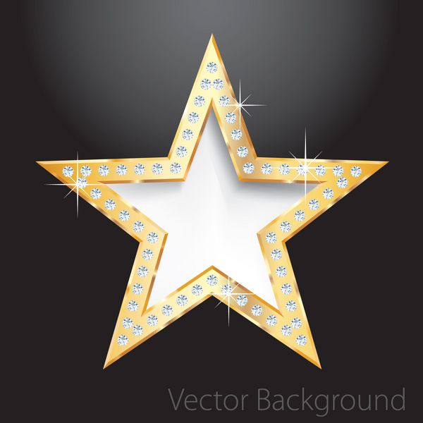 ستاره طلایی روی مشکی با پیچ های الماسی الگوی وکتور برای لوازم آرایشی کسب و کار نمایش یا چیز دیگری
