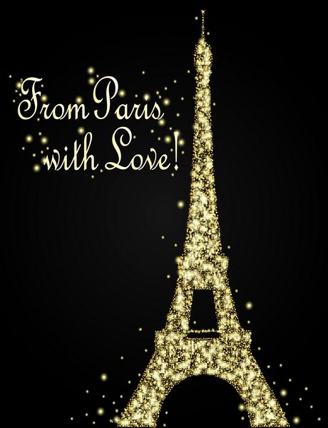 تصویر وکتور شب برج ایفل پاریس