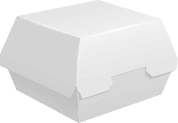 جعبه مواد غذایی سفید بسته بندی برای همبرگر ناهار