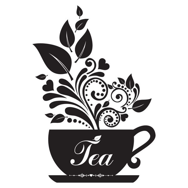 کارت وقت چای ناز فنجان با عناصر طرح گل منوی رستوران کافه بار چایخانه وکتور