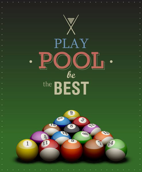 پوستر جالب بیلیارد Play Pool بهترین باشید وکتور