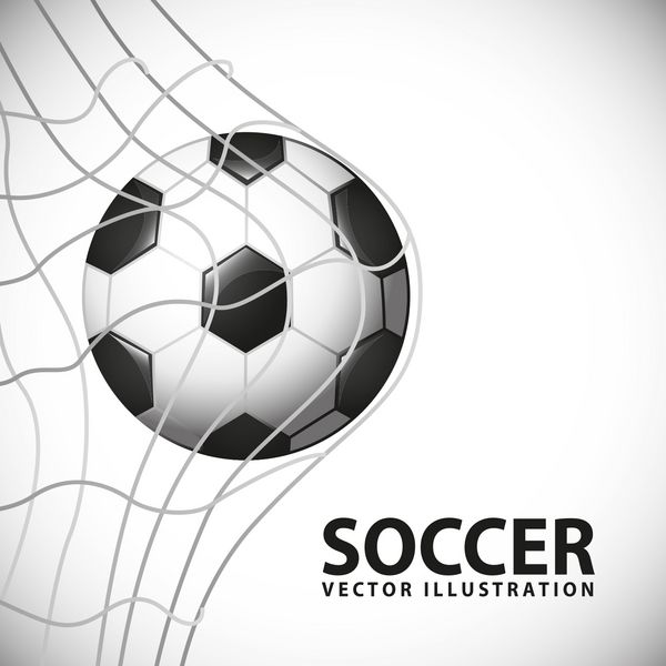 طراحی فوتبال بر روی وکتور پس زمینه خاکستری