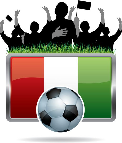 نشان فوتبال با پرچم ایتالیا شبح و توپ