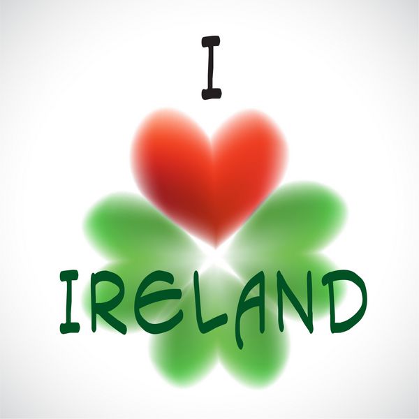 قلب شبدر چهار برگ نماد عشق ایرلند