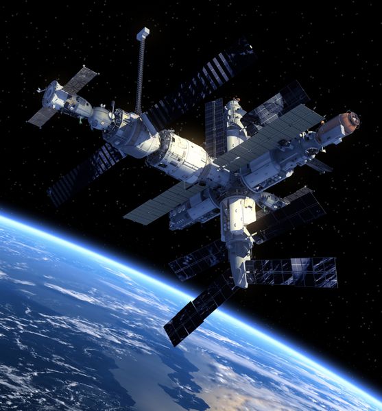 ایستگاه فضایی صحنه سه بعدی عناصر این تصویر توسط ناسا ارائه شده است