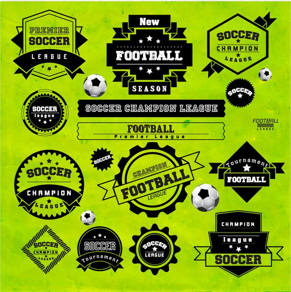 عنصر طراحی نشان تایپوگرافی فوتبال فوتبال