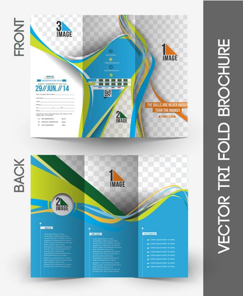 بروشور مسابقه تنیس Tri-Fold Design Mock up