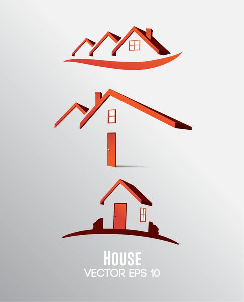وکتور دیجیتالی صاحب خانه در رنگ قرمز و خاکستری