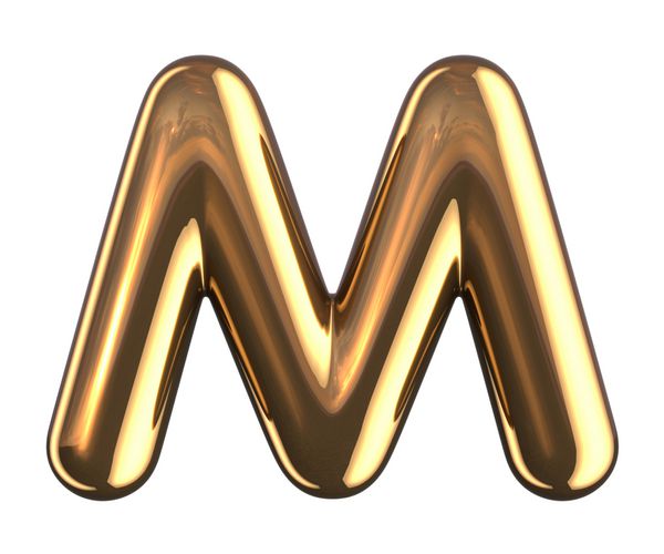 حرف M از الفبای گرد طلایی یک مسیر قطع وجود دارد