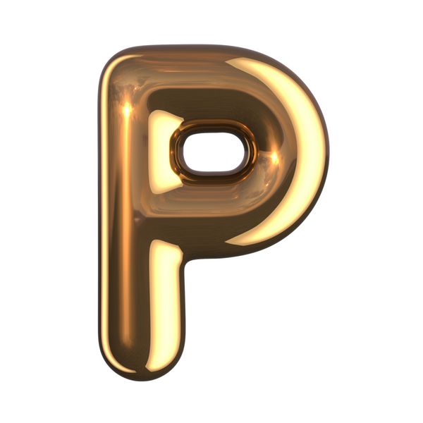 حرف P از الفبای گرد طلایی یک مسیر قطع وجود دارد