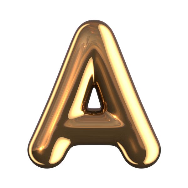 حرف A از الفبای گرد طلایی یک مسیر قطع وجود دارد